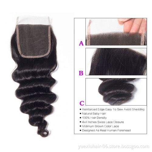 Wholesa Silky Thicky  9A 10A 12A Grade 1 donor 100% Virgin Brazilian Human Hair Bundles with Lace Closure for Black Women